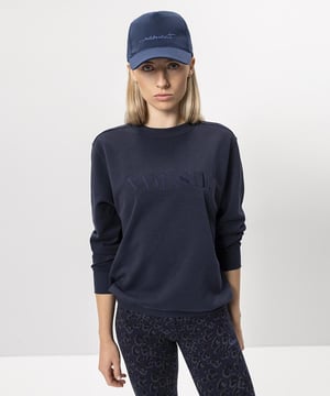 OGNX Sweater Namaste. Frauen Yoga Sweatshirt, blau, Gr. XS-XL, Bio Baumwolle. Nachhaltige Yoga Kleidung