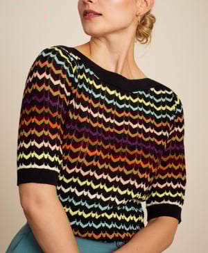 King Louie Kurzarmpullover "Audrey Bell Sleeve Top Mirror"