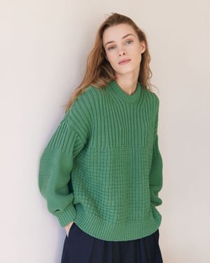 Delčia: Fern Green Cotton Sweater