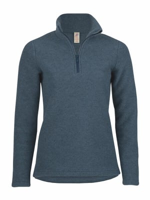 Engel Natur Damen Fleece-Pullover reine Bio-Schurwolle