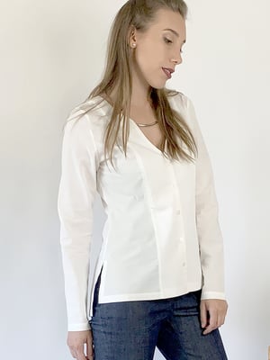 Mel Scherer Minimalistisches weißes Hemd