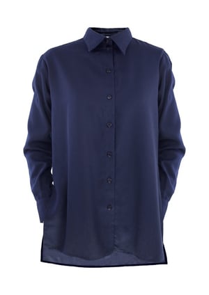 Sophia Schneider-Esleben Unisex Shirt Lui, Navy - Unisex Hemd aus Tencel