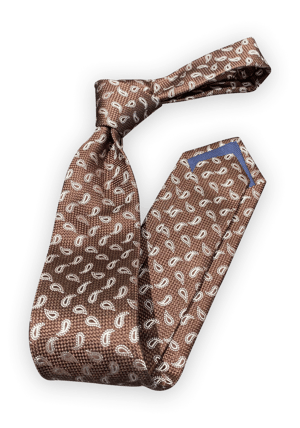KOVLAND Brown Paisley Krawatte
