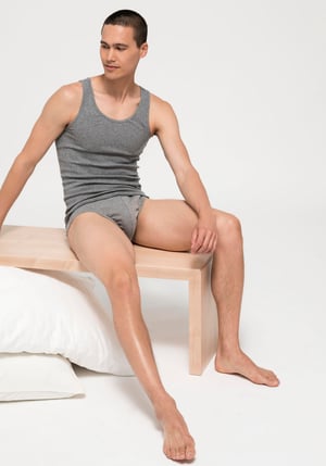 hessnatur Herren Slip PureDAILY im 2er Set aus Bio-Baumwolle - grau - Größe 4