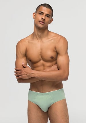 hessnatur Herren Slip PureLUX im 2er Set aus Bio-Baumwolle - grün - Größe 4
