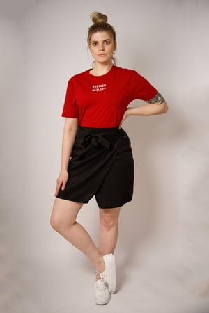 Barbeck Mini Wickelrock aus TENCEL, schwarz