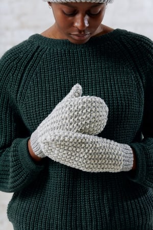 Jyoti - Fair Works Handschuhe Cusco Hellgrau-weiß