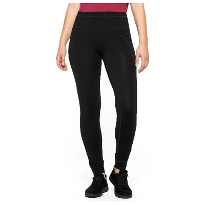 Yoga-Leggings mit Ziernähten aus Bio-Baumwolle, schwarz