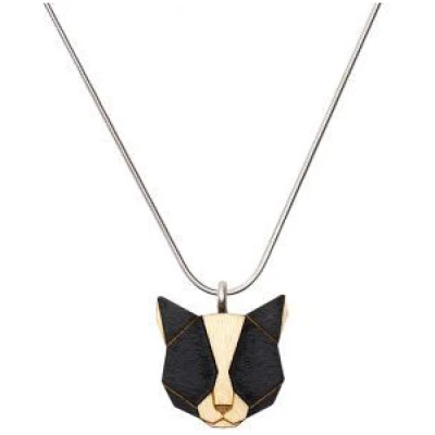 BeWooden Halskette Black Cat | Kette mit Anhänger aus Holz
