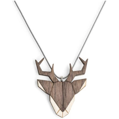BeWooden Halskette Hirsch | Kette mit Anhänger aus Holz
