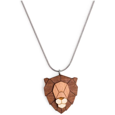 BeWooden Halskette Löwe | Kette mit Anhänger aus Holz