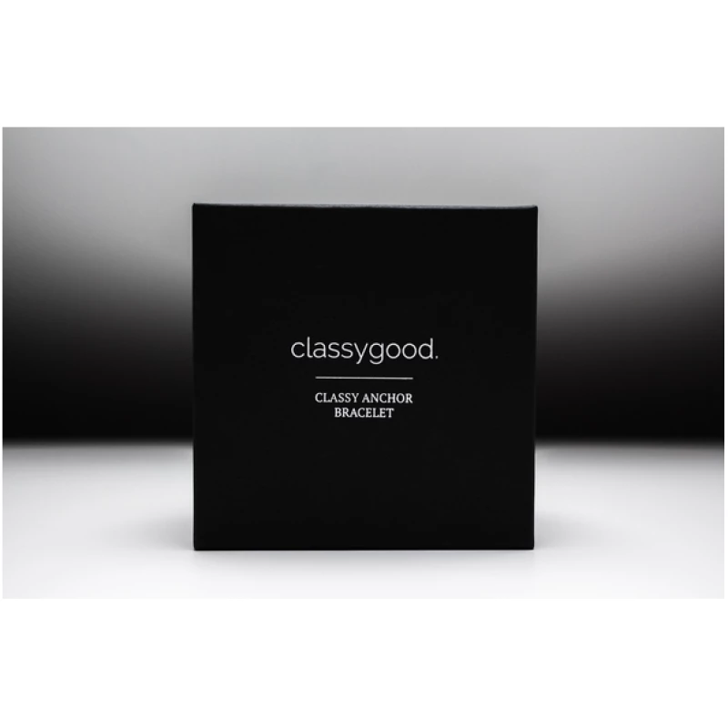 Classygood. Anker Armband Edelstahl - Schwarz- Alcantara-Leder Band