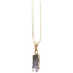 Crystal and Sage Arwen schmal - vergoldete Amethyst Halskette