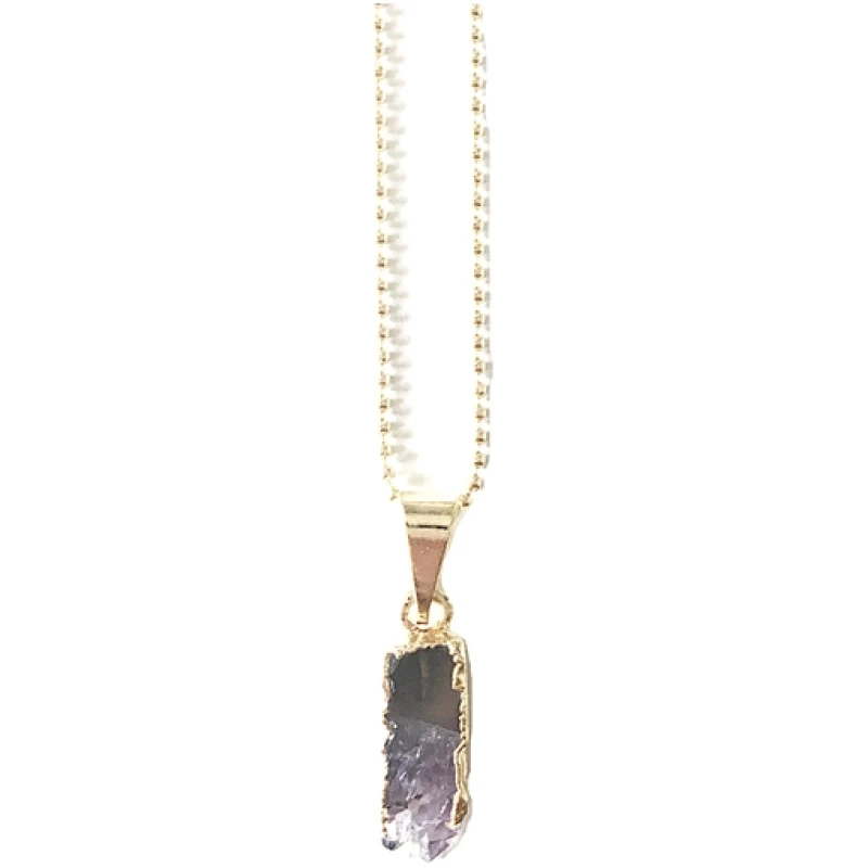 Crystal and Sage Arwen schmal - vergoldete Amethyst Halskette