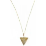 Crystal and Sage Zitrin Dreieck Halskette, vergoldet