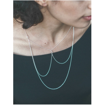 Jonathan Radetz Jewellery Collier KISSKISS, Silber 925, Sterlingsilber, Länge 63 cm, Handmade in Germany