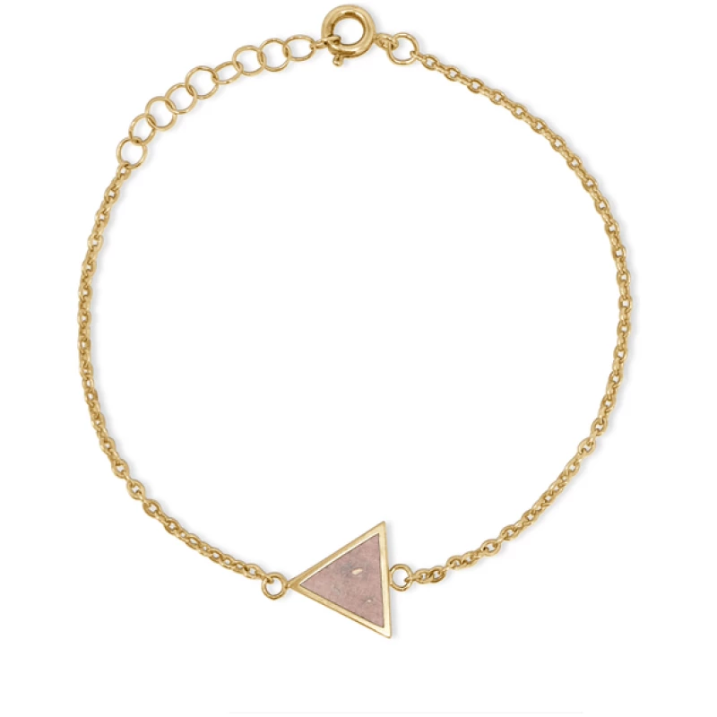KAALEE jewelry Armkettchen Gold mit buntem Kork | 18k Vergoldet | Anhänger Dreieck