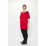 LUMEN organic Longshirt mit Taschen JERSEY rot