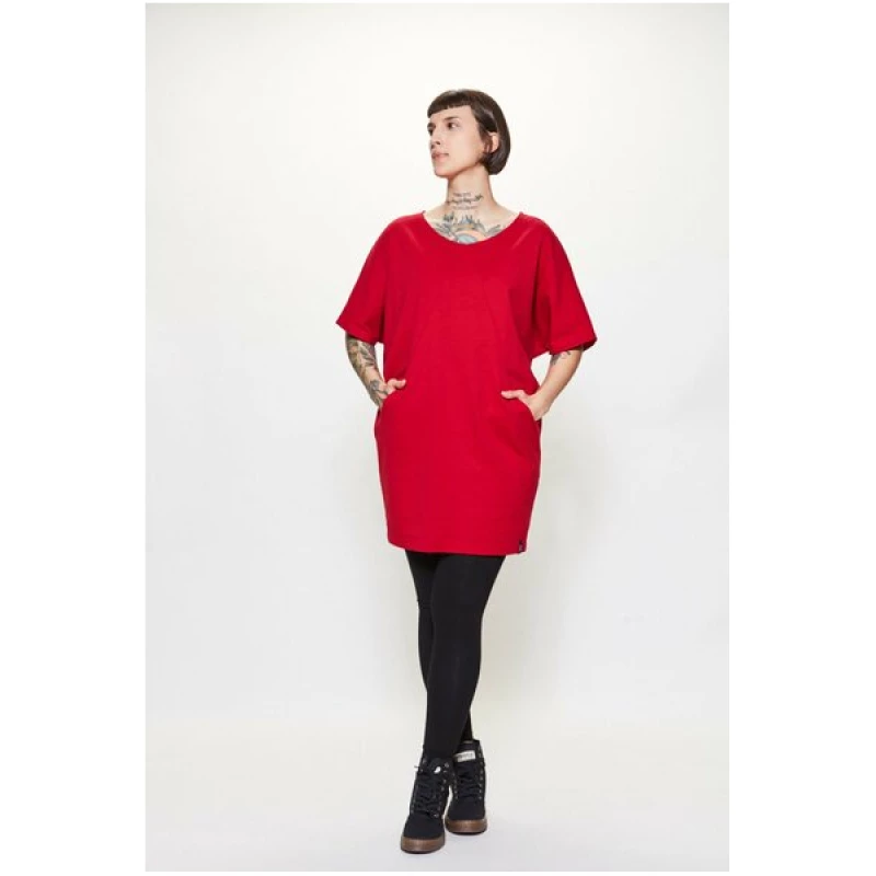 LUMEN organic Longshirt mit Taschen JERSEY rot