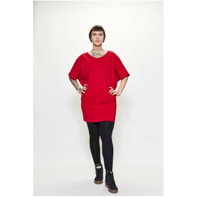 LUMEN organic Longshirt mit Taschen JERSEY rot