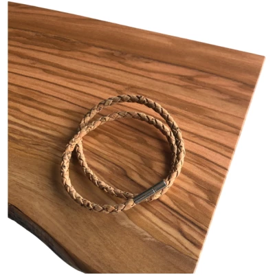 Living in Kork Kork Wickelarmband geflochten 3 mm Magnetverschluß