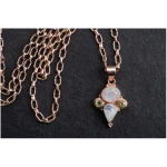 MishMish by WearPositive Vintage Unikat: Gliederkette Mondstein und Peridot, Roségold