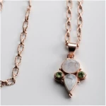 MishMish by WearPositive Vintage Unikat: Gliederkette Mondstein und Peridot, Roségold