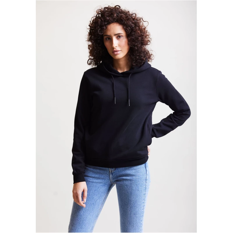 Phyne Damen vegan Kapuzenpullover Klassisch Schwarz