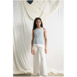 Rifò - Circular Fashion Made in Italy Perforiertes Damen-Tanktop Nada aus recycelter Jeans-Baumwolle