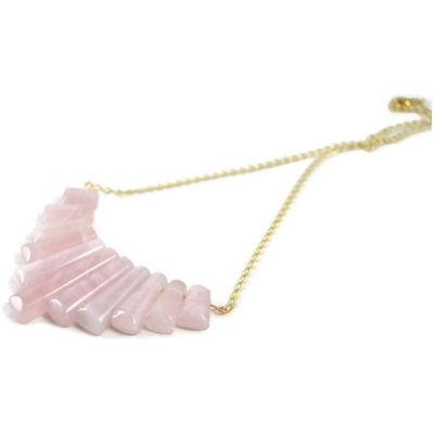 Rosenquarz Collier Halskette von Crystal and Sage