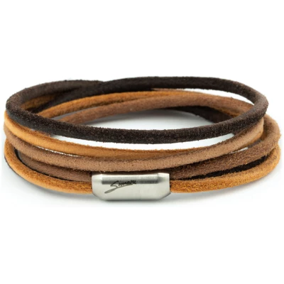 Simaru Echtleder-/Wickelarmband für Damen & Herren mit Magnetverschluss