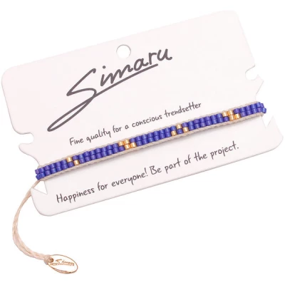 Simaru® Perlenarmband / Freundschaftsarmband "LAPIS DORADO"