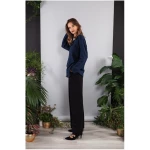 SinWeaver alternative fashion Strickpullover navy-blau oder schwarz mit Woll-Zöpfen handgemacht