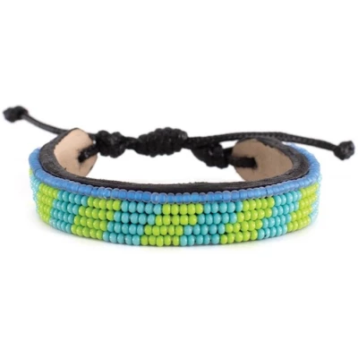 Ubuntu.Life Massai Armband - Leder & Glasperlen - Viele Farben / 5 Row - Unisex