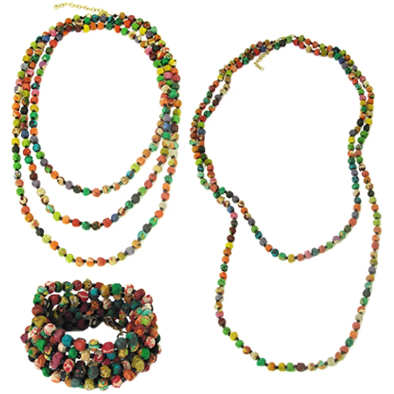 Worldfinds Kantha long Necklace