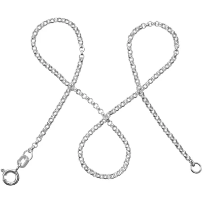 modabilé Erbskette aus 925 Sterling Silber (2mm breit) Halskette ohne Anhänger