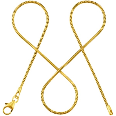 modabilé Schlangenkette 925 Sterling Silber (1,2mm breit) Halskette ohne Anhänger vergoldet