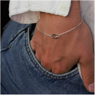pakilia Silber Armband geflochterner Ring Fair-Trade und handmade