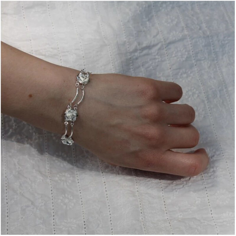 pakilia Silber Armband kleine Rosen Fair-Trade und handmade