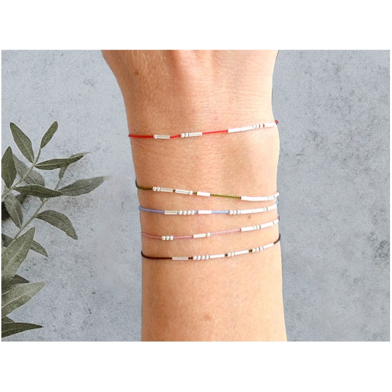 renna deluxe Morse-Code Armband aus Sterling Silber