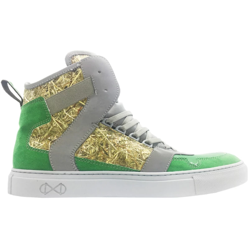 veganer hoher Sneaker aus Bio-Materialien "nat-2 Almwiese" grün