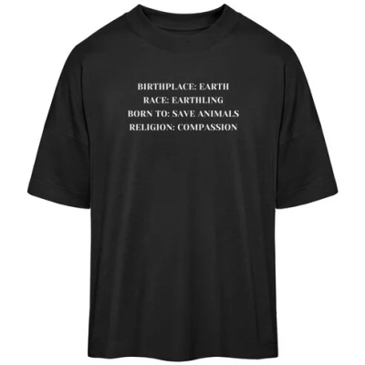 Team Vegan Born to: Save Animals - Organic Oversized Shirt