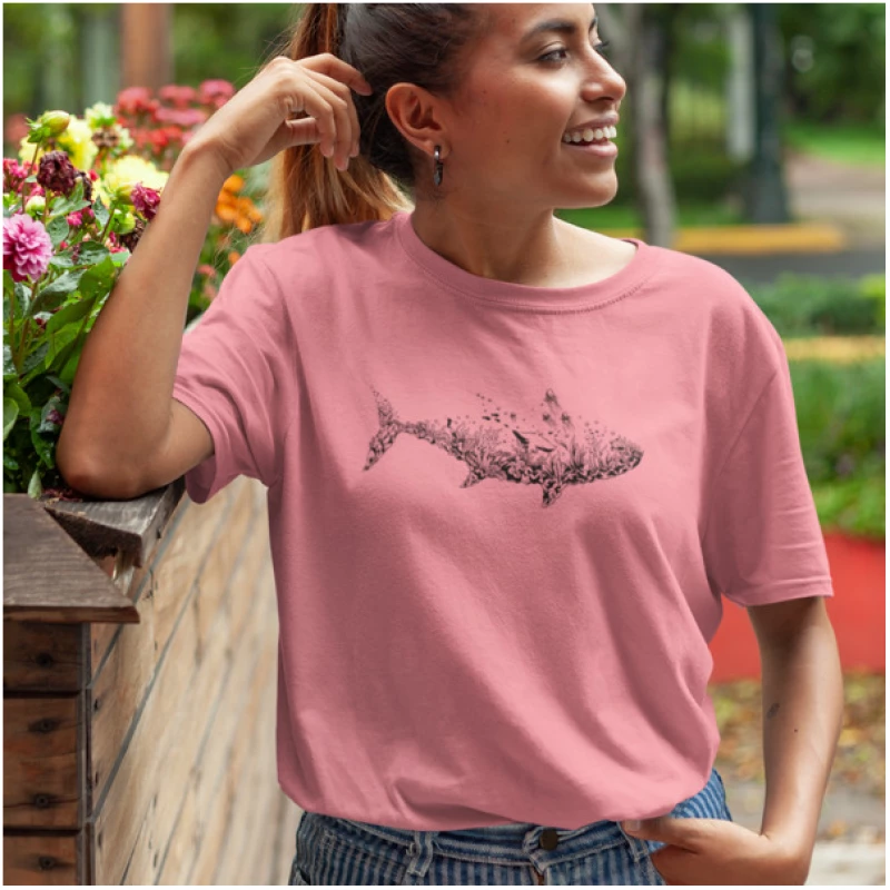 Team Vegan Ocean shark - Fuser Oversized Shirt