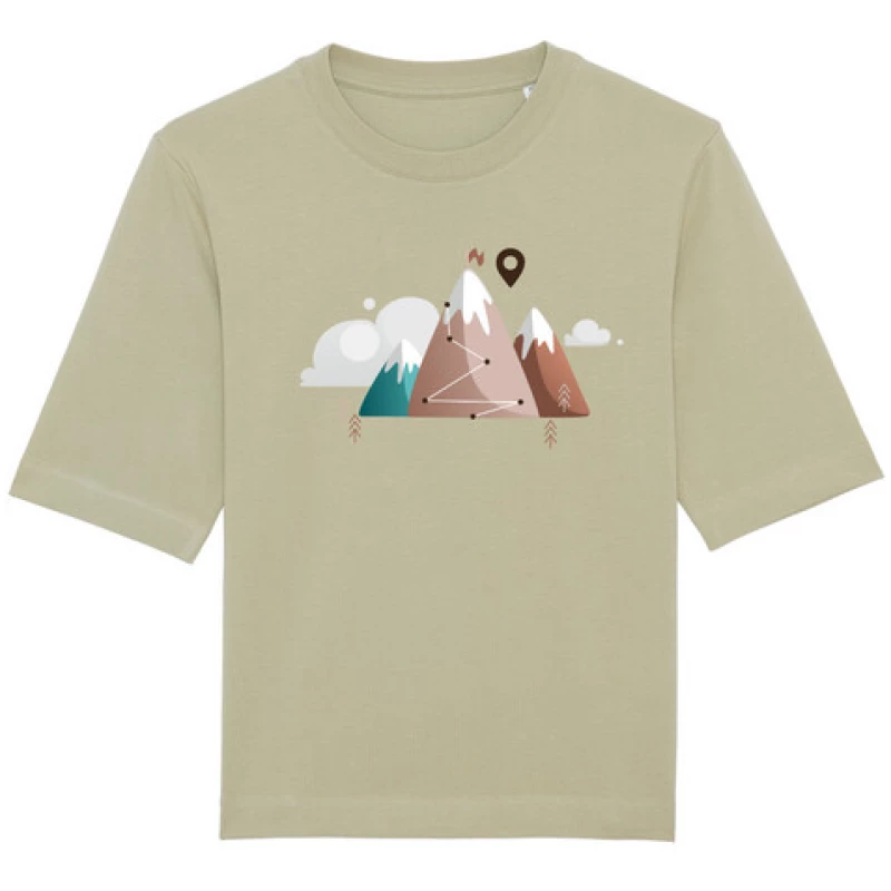 watapparel Mountain Path & Clouds | Oversize T-Shirt Frauen