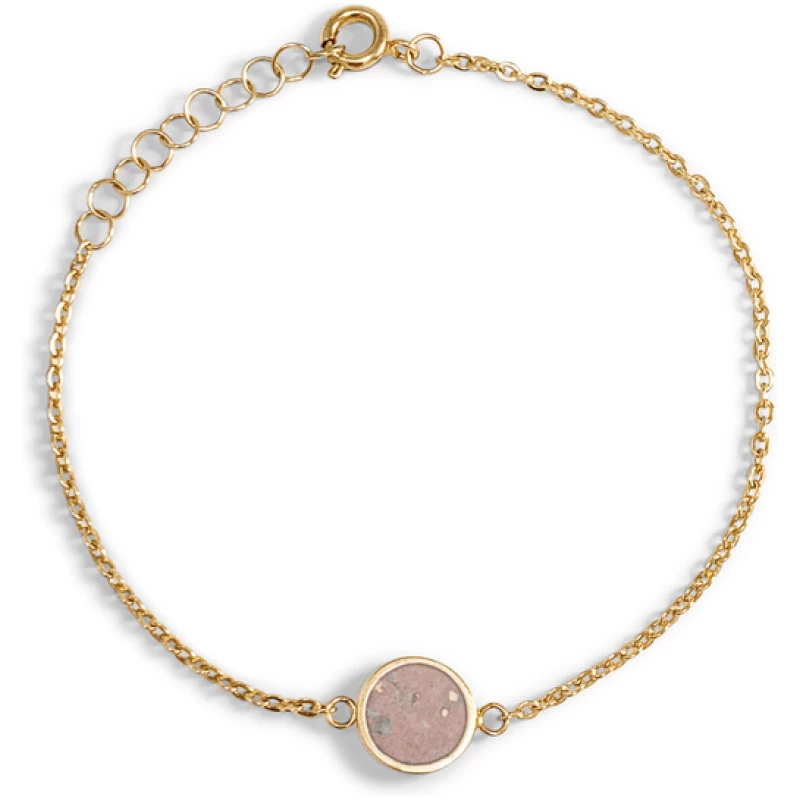 KAALEE jewelry Armkettchen Gold mit buntem Kork | 18k Vergoldet | Anhänger Rund