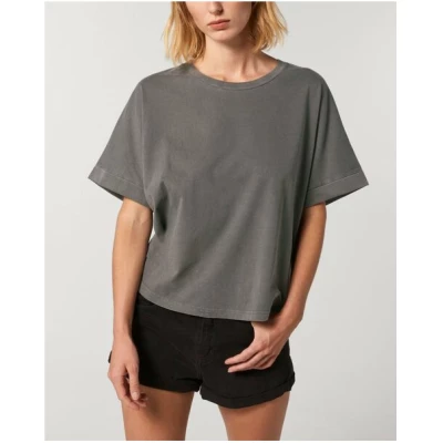 YTWOO Vintage Damen T-Shirt aus Bio Baumwolle, Oversize