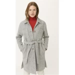 hessnatur Damen Mantel aus Schurwolle - grau - Größe L
