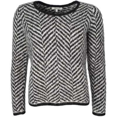 Alma & Lovis Jacquardpullover aus Alpaka-Woll-Mix 'Heringbone'