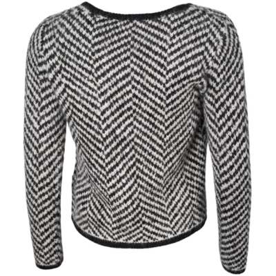 Alma & Lovis Jacquardpullover aus Alpaka-Woll-Mix 'Heringbone'