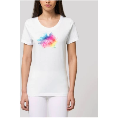 Bio Damen Rundhals T-Shirt Amorous "Colour Love" von Human Family